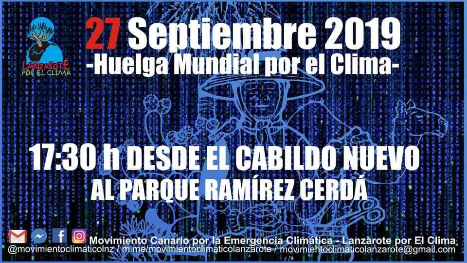 #27S 27 de septiembre únete a la Huelga Mundial por el Clima #Movilizacionporelclima Lanzarote