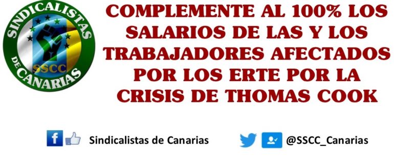 Sindicalistas de Canarias propone un rescate a las trabajadoras y trabajadores afectados por los ERTE por la crisis de Thomas Cook