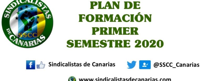 Plan de Formación primer semestre 2020 Sindicalistas de Canarias #SSCC