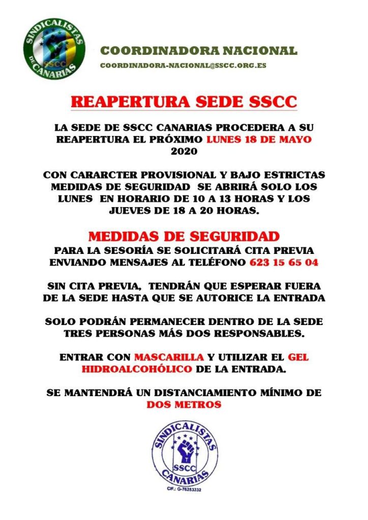 REAPERTURA SEDE SSCC