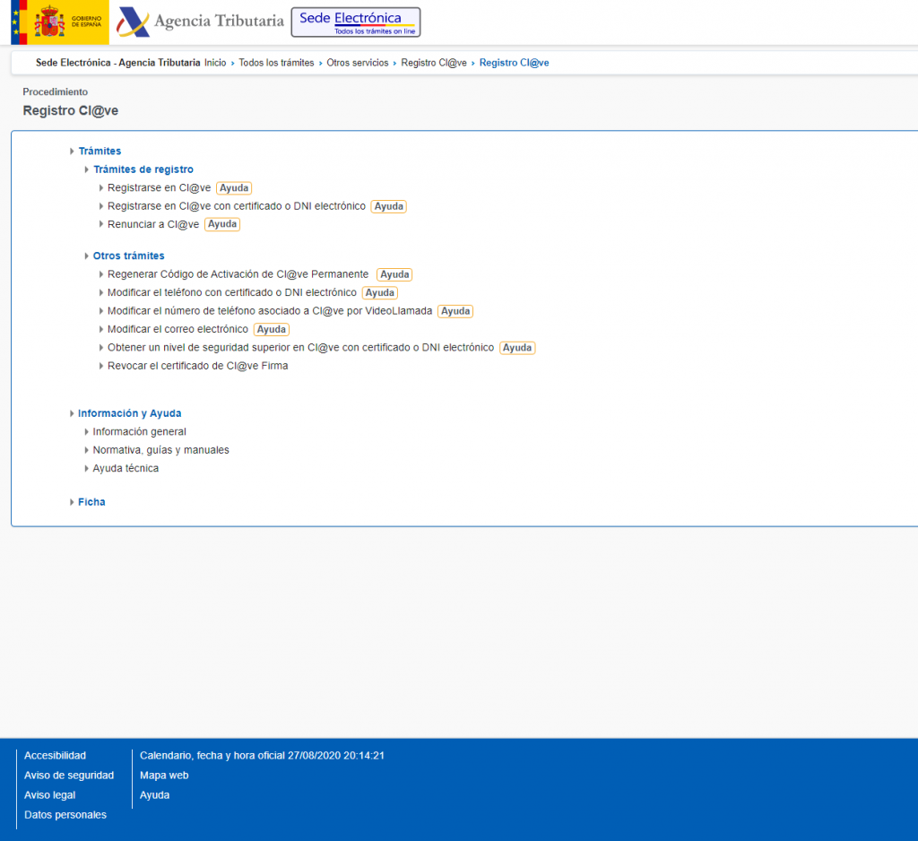 Procedimiento Registro Cl@ve