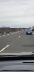 Sindicalistas de Canarias, se sumó este viernes 13 de noviembre en Lanzarote, a la caravana de coches programada por los sindicatos convocantes. 