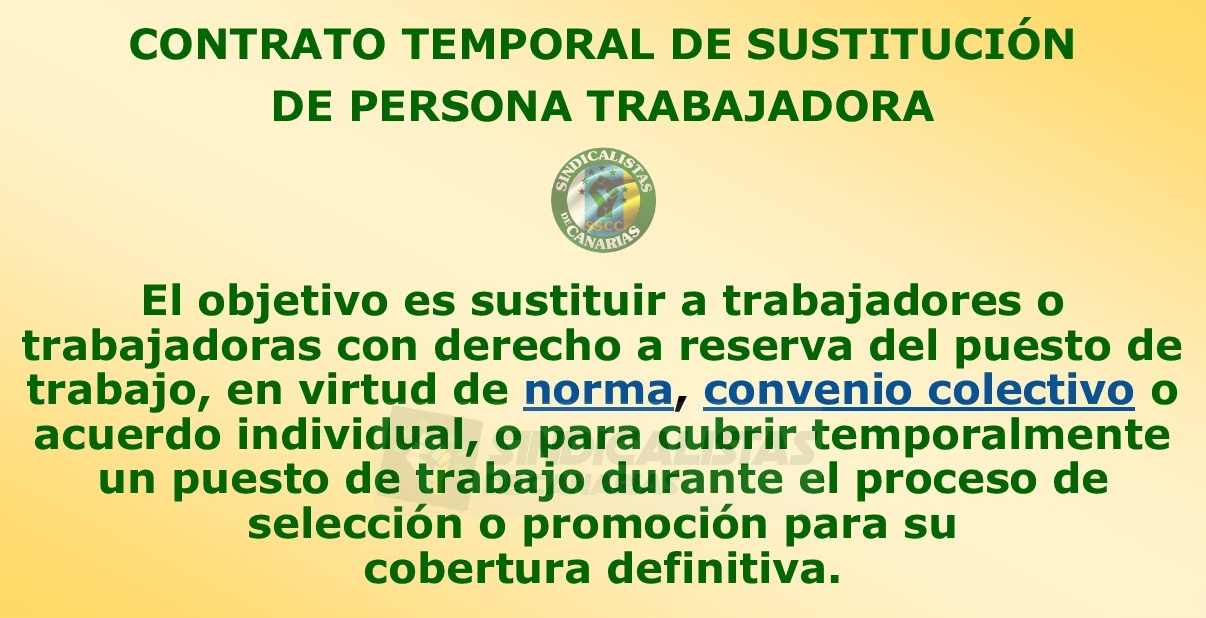 Contrato temporal de sustitución de persona trabajadora