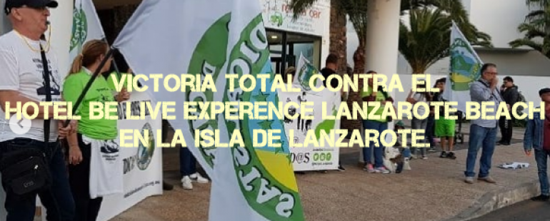 Victoria total contra el hotel Be Live Experence Lanzarote Beach